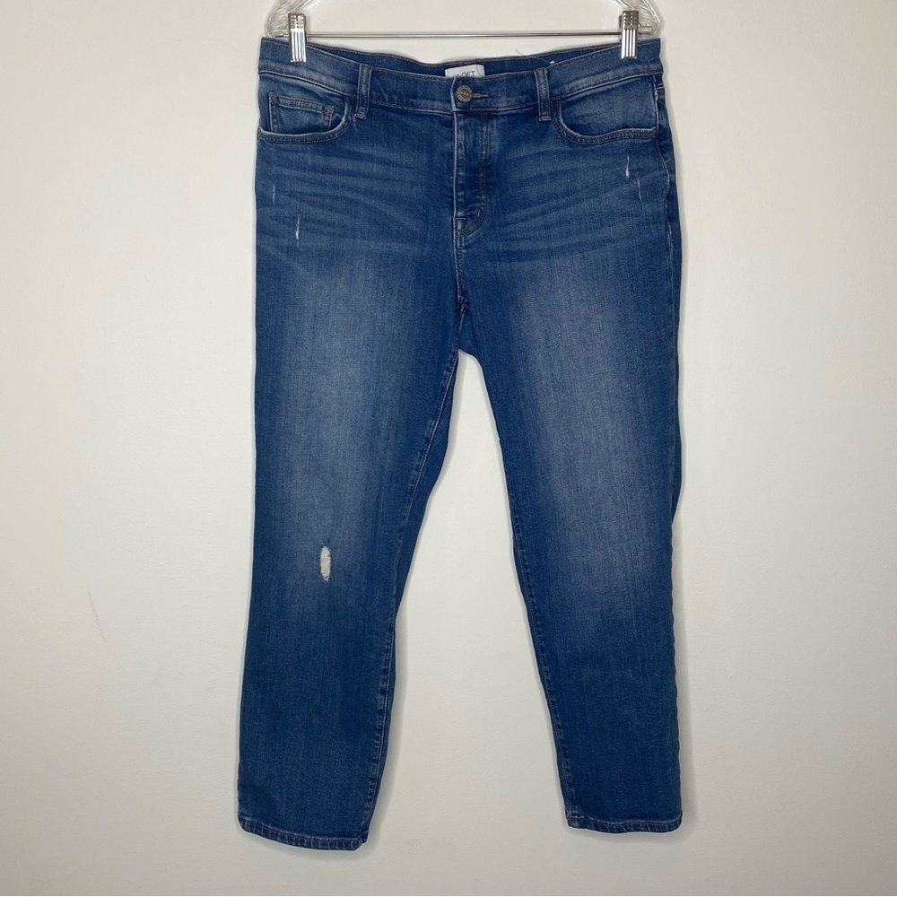 Loft Outlet Button Fly Distressed Boyfriend Jeans - Picture 4 of 10